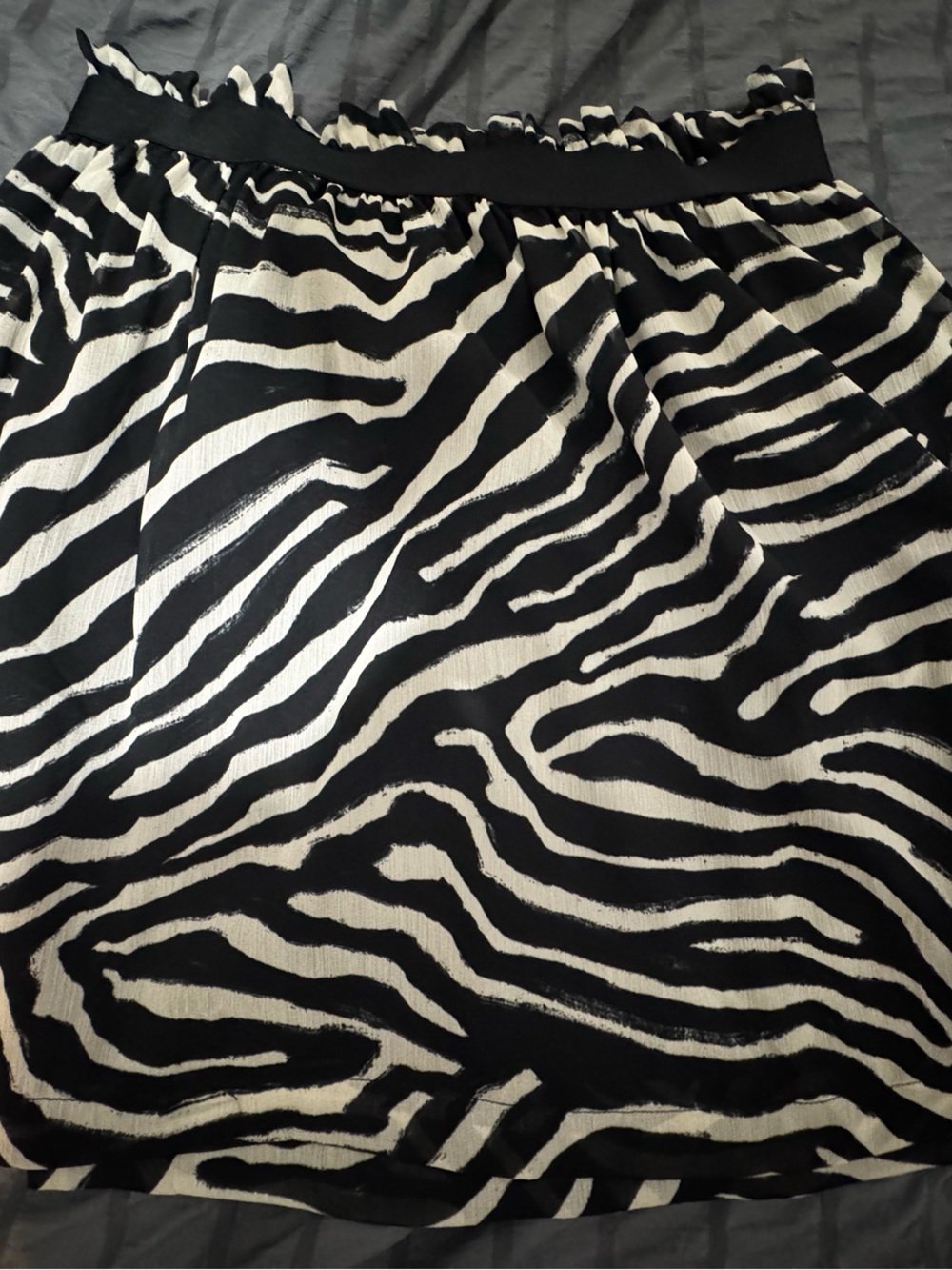 H&M Black and White Zebra-Print A-Line Skirt